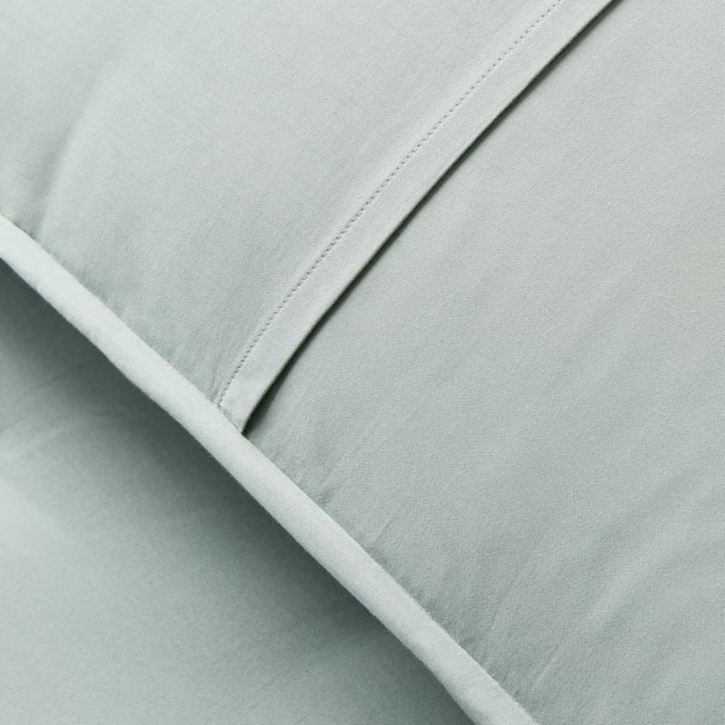 Sena Pale Teal Organic Cotton Sateen Standard Pillow Shams Set of 2 - image 5 of 7