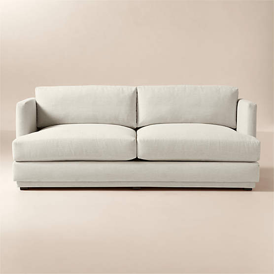 Seneca 78" Off-White Performance Linen Apartment Sofa