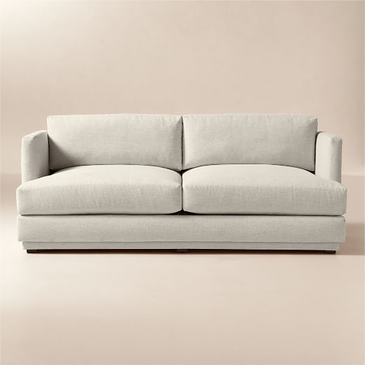 Seneca 78" Off-White Performance Linen Apartment Sofa