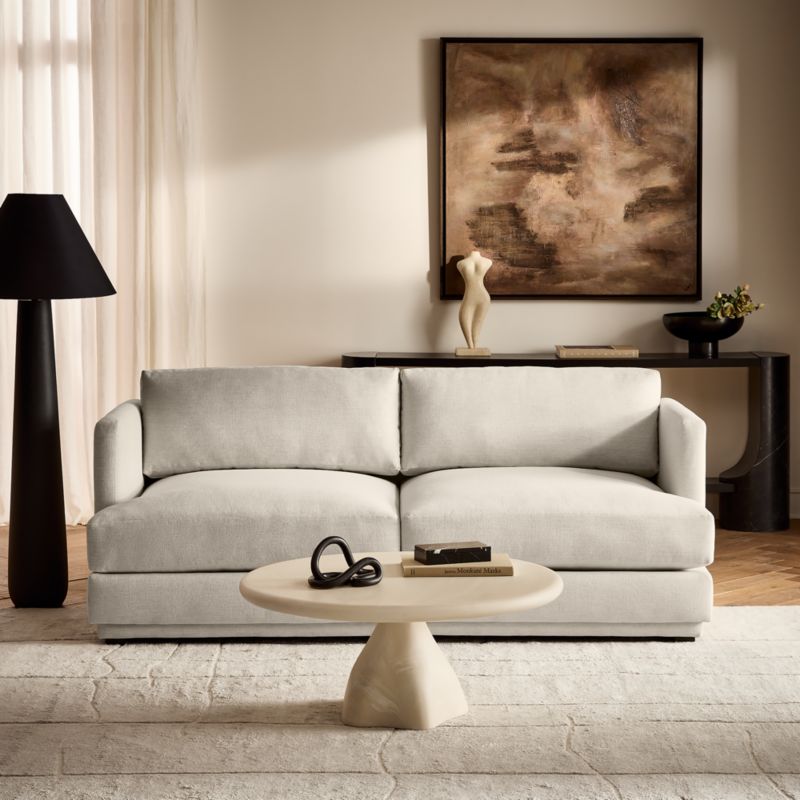 Seneca 78" Off-White Performance Linen Apartment Sofa - image 9 of 11