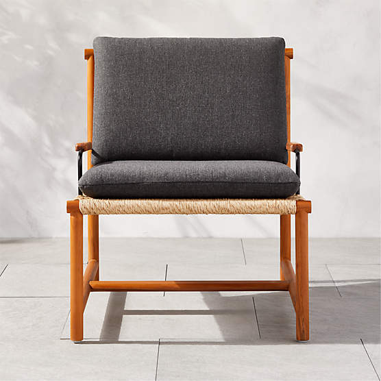 Aro Outdoor Lounge Chair with Black Sunbrella Cushion CB2