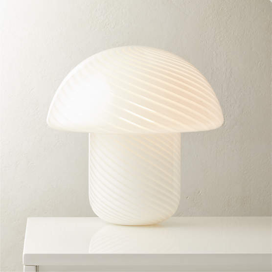 Senza White Glass Table Lamp