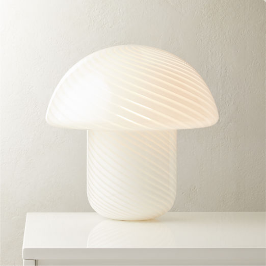 Senza White Glass Table Lamp