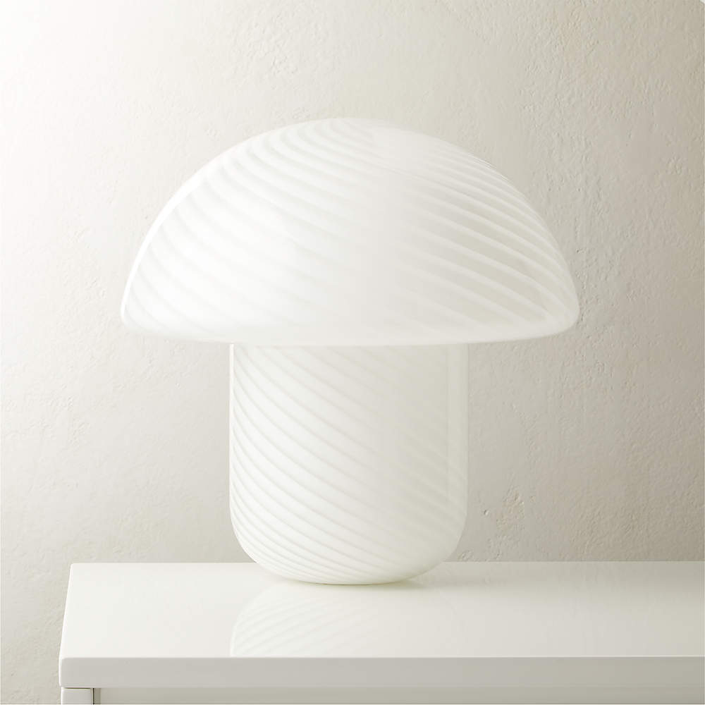 Senza White Glass Table Lamp + Reviews