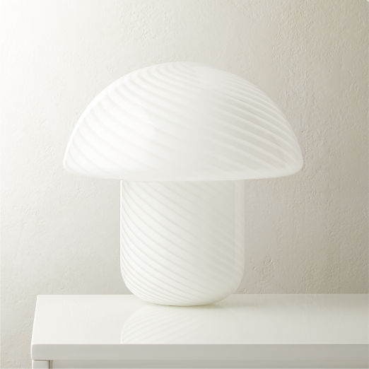 Senza White Glass Table Lamp