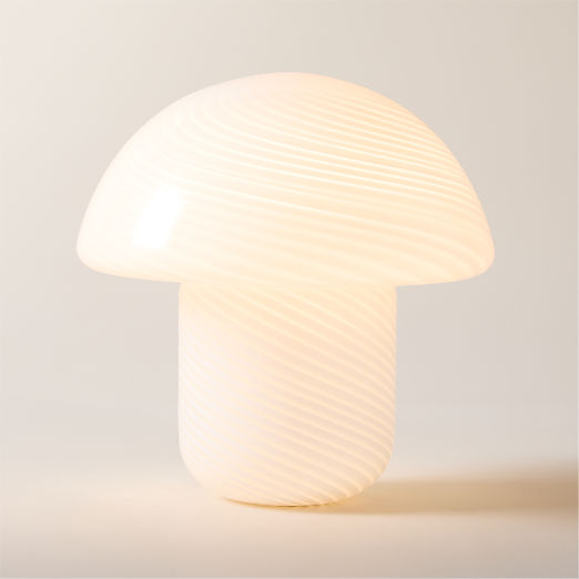 Senza White Glass Table Lamp