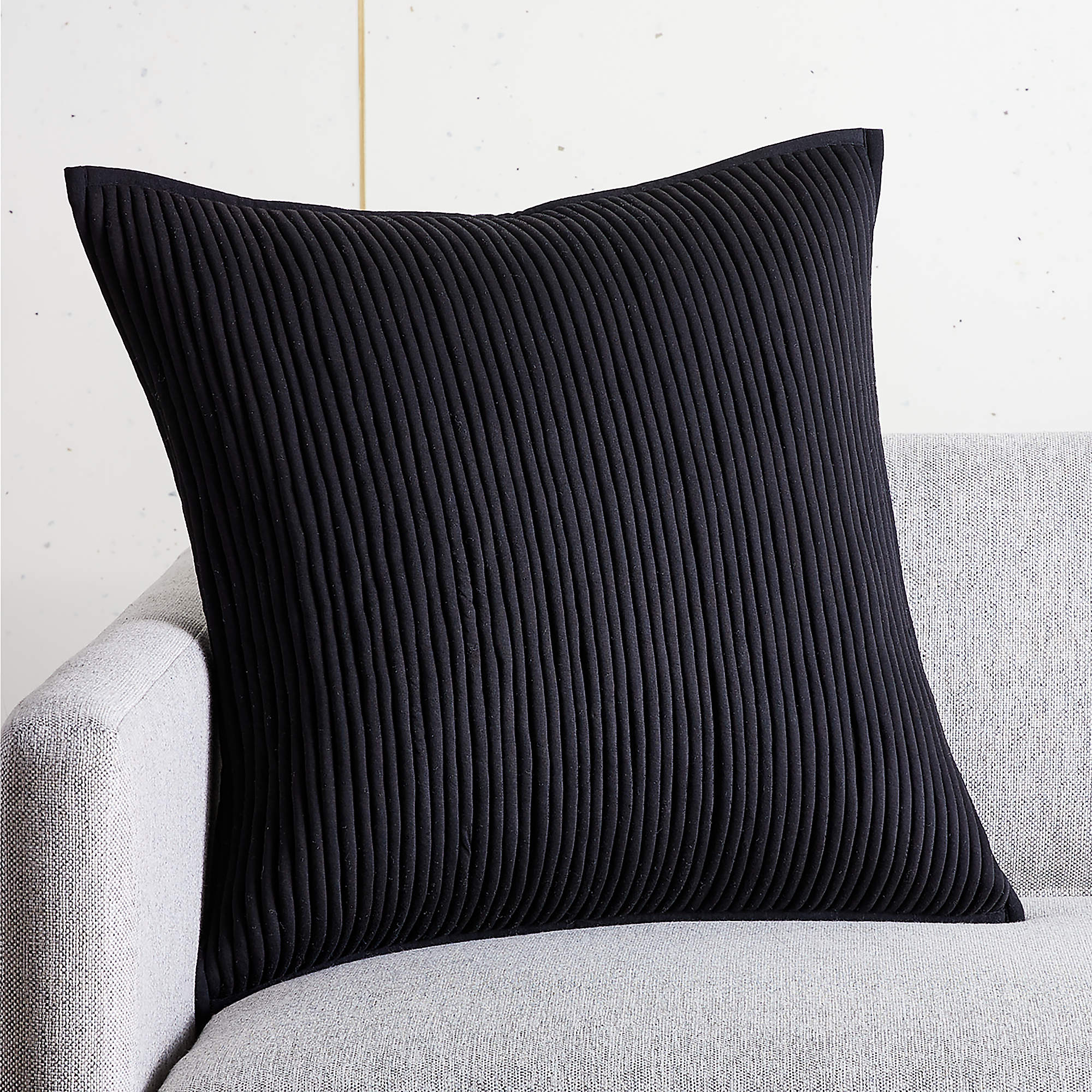 20" Sequence Jersey Black Modern Throw Pillow CB2