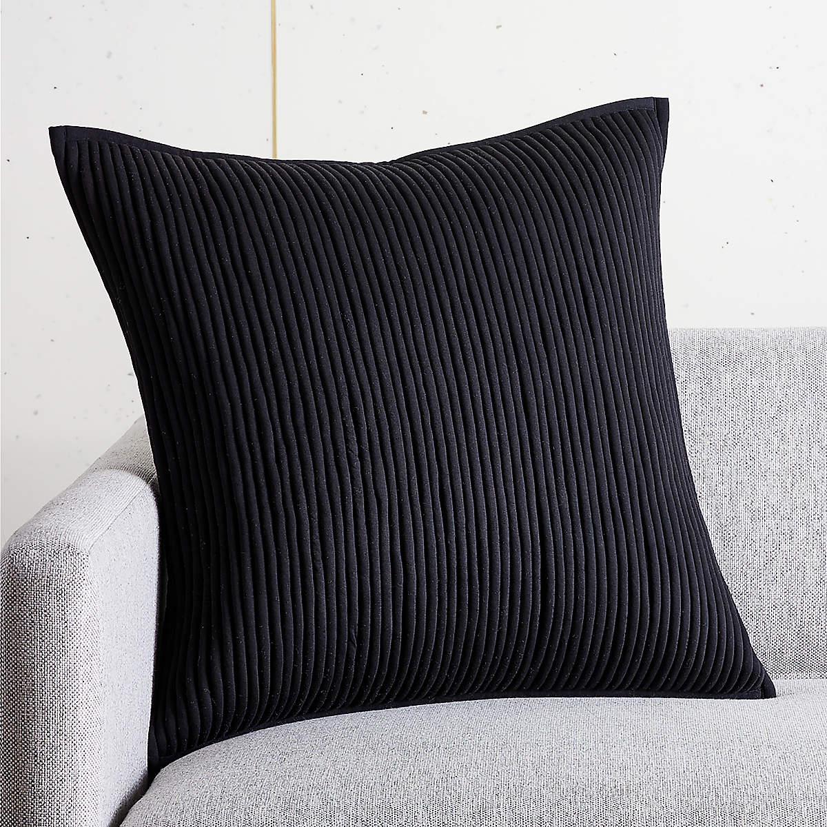 Sequence Black Throw Pillow with FeatherDown Insert 20" + Reviews CB2