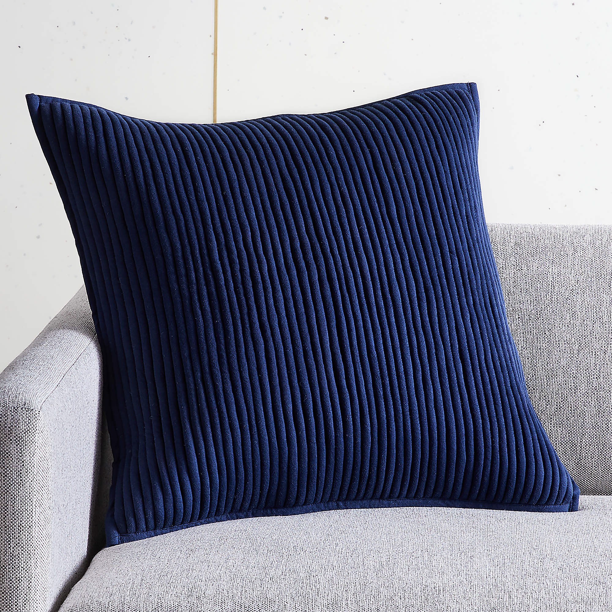 Sequence Navy Modern Throw Pillow With Feather Down Insert 20   20 Sequence Jersey Navy Pillow 