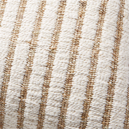 Sera Light Brown Cotton and Hemp Throw Pillow with Down-Alternative Insert 20"x20"