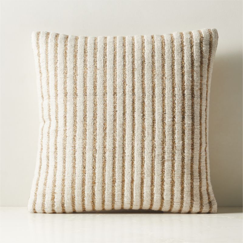 Sera Light Brown Cotton and Hemp Throw Pillow Cover 20" - image 0 of 3