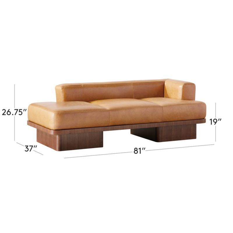 View Serafin 81" Brown Leather Daybed - image 3 of 9