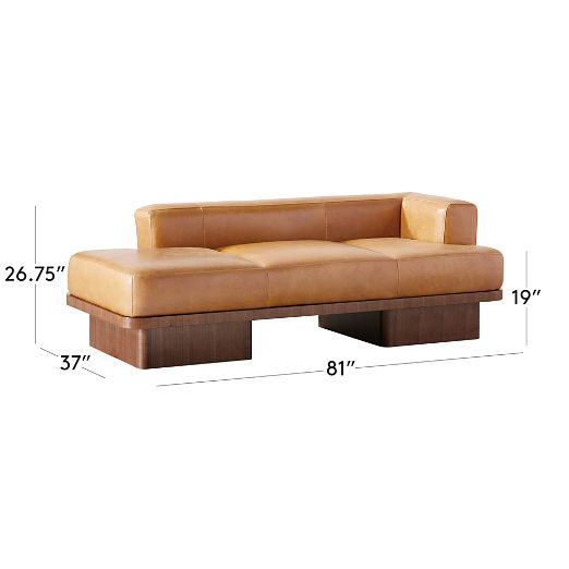 Serafin 81" Brown Leather Daybed