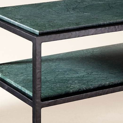 Sergio 52" Green Marble and Iron Console Table