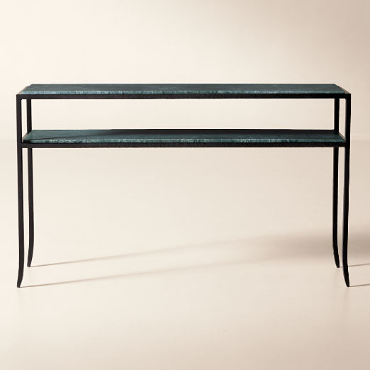 Sergio 52" Green Marble and Iron Console Table