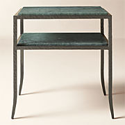Sergio Green Marble and Iron Side Table