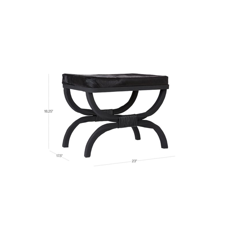 View Serpette Black Cowhide Stool - image 3 of 14