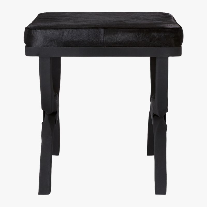 Serpette Black Cowhide Stool - image 7 of 14