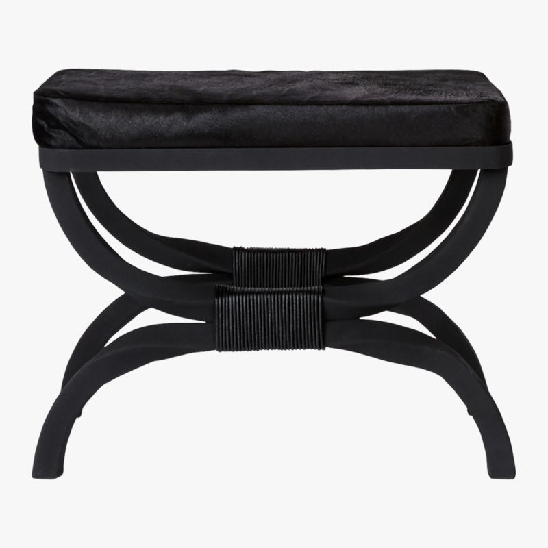 Serpette Black Cowhide Stool - image 5 of 14