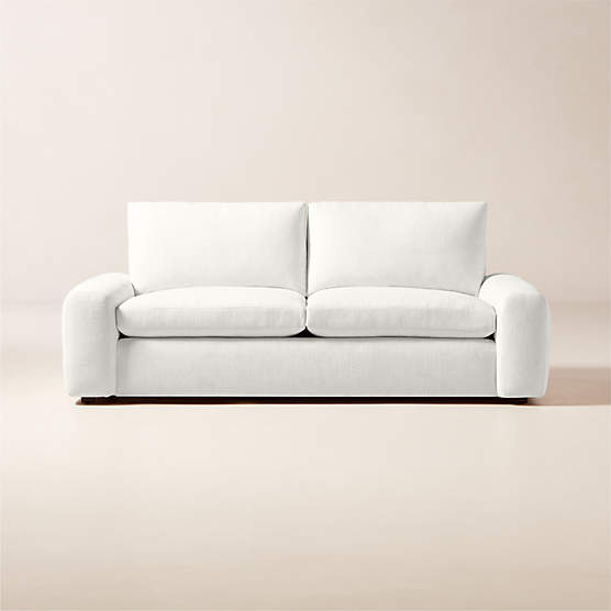 Serrat White Performance Fabric Apartment Sofa