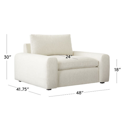 Serrat White Performance Fabric Chair and a Half