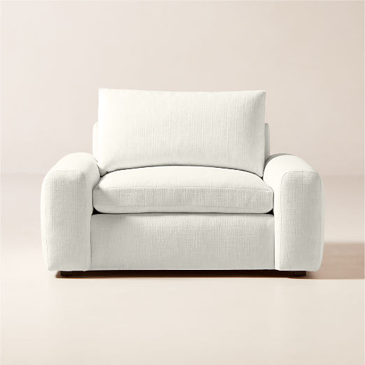 Serrat White Performance Fabric Chair and a Half