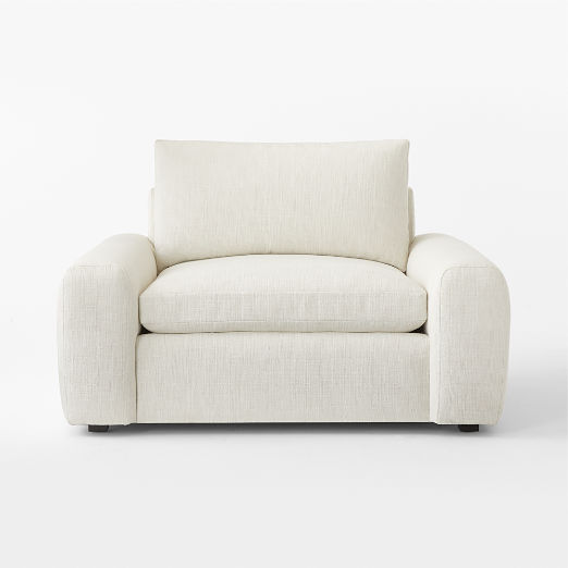 Serrat White Performance Fabric Chair and a Half