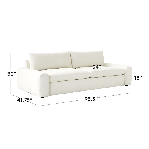 Serrat 93.5" White Performance Fabric Sofa