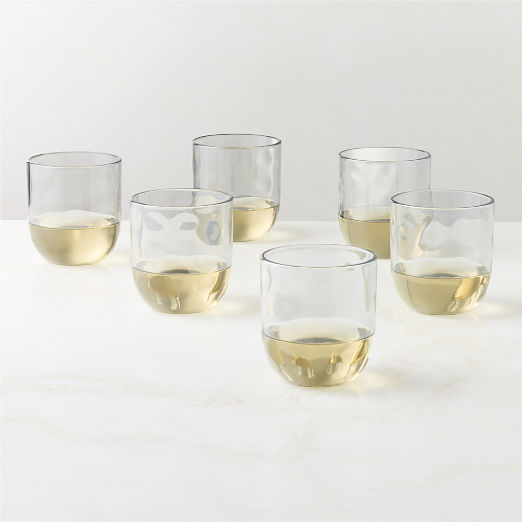Sesta Light Grey Acrylic Stemless Wine Glasses Set of 6