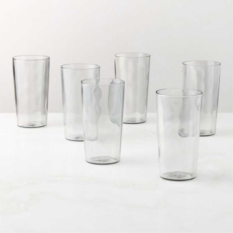 Sesta Light Grey Acrylic Cooler Glasses Set of 6 - image 2 of 4