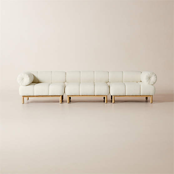 Sevigne 3-Piece Modular Ivory Boucle Sectional Sofa by goop