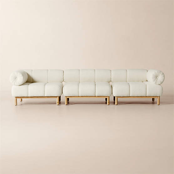 Sevigne 3-Piece Modular Ivory Boucle Sectional Sofa by goop