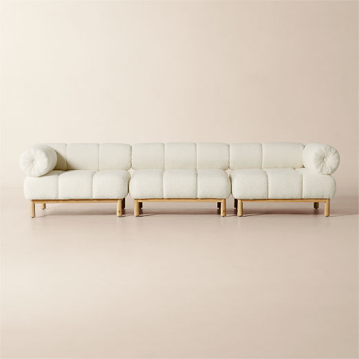 Sevigne 3-Piece Modular Ivory Boucle Sectional Sofa by goop