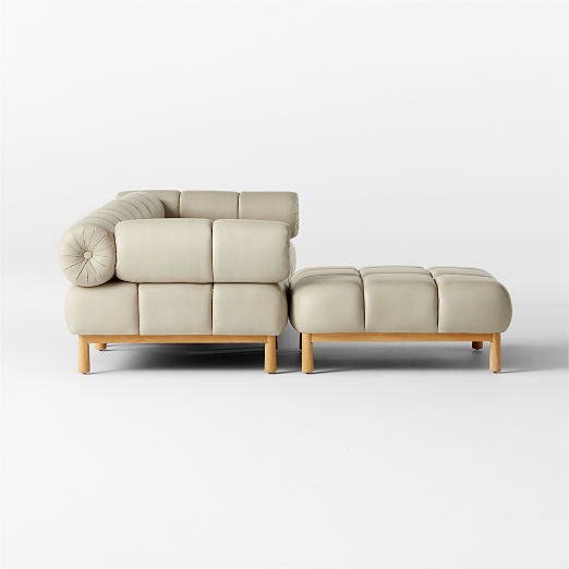 Sevigne 4-Piece Modular L-Shaped Bone Leather Sectional Sofa by goop