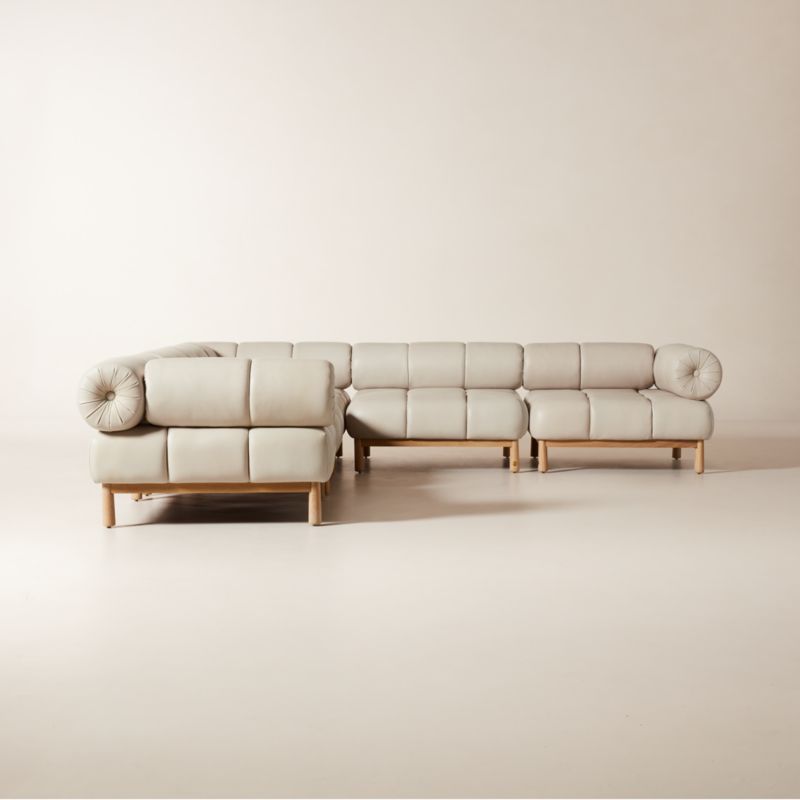 Sevigne 5-Piece Modular L-Shaped Bone Leather Sectional Sofa by goop - image 0 of 6