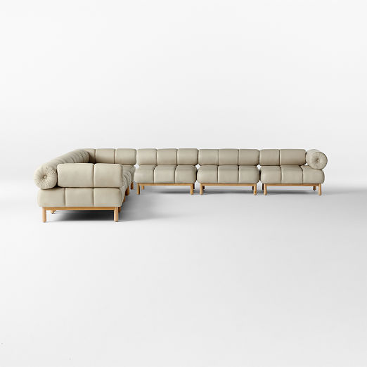 Sevigne 7-Piece Modular L-Shaped Bone Leather Sectional Sofa by goop