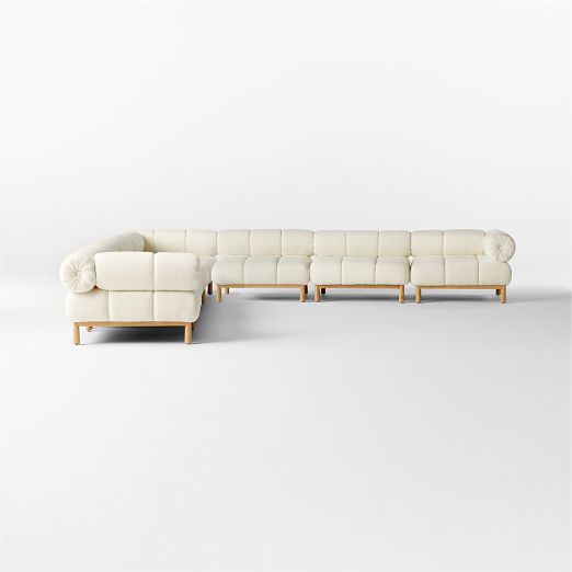 Sevigne 7-Piece Modular L-Shaped Ivory Boucle Sectional Sofa by goop