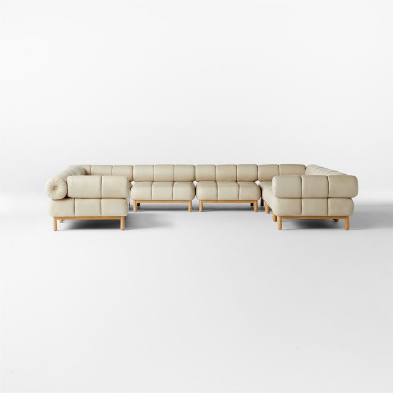 Sevigne 8-Piece Modular U-Shaped Bone Leather Sectional Sofa by goop - image 4 of 6