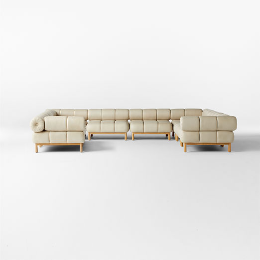 Sevigne 8-Piece Modular U-Shaped Bone Leather Sectional Sofa by goop