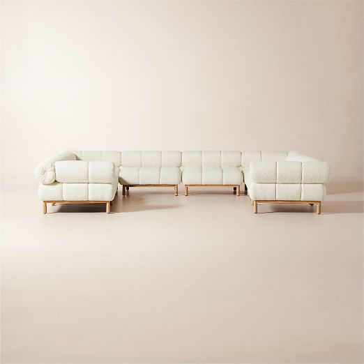 Sevigne 8-Piece Modular U-Shaped Ivory Boucle Sectional Sofa by goop