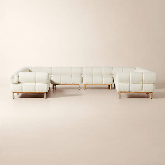 Sevigne 8-Piece Modular U-Shaped Ivory Boucle Sectional Sofa by goop