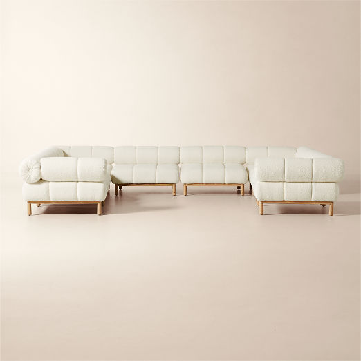 Sevigne 8-Piece Modular U-Shaped Ivory Boucle Sectional Sofa by goop