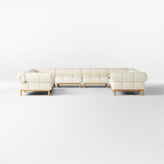 Sevigne 8-Piece Modular U-Shaped Ivory Boucle Sectional Sofa by goop