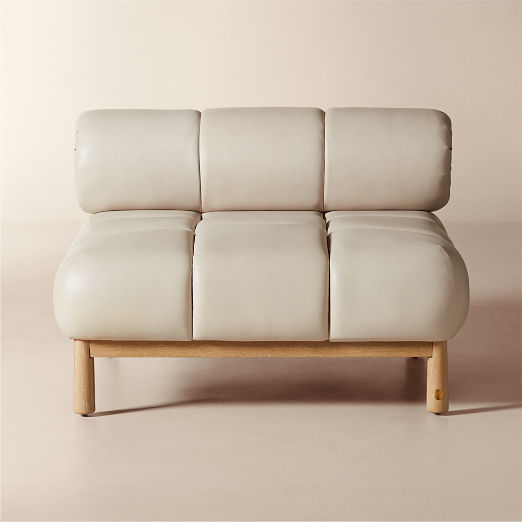 Sevigne Bone Leather Armless Chair by goop