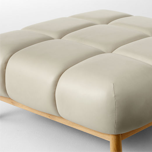 Sevigne Bone Leather Ottoman by goop