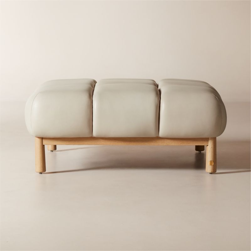 Sevigne Bone Leather Ottoman by goop - image 0 of 7