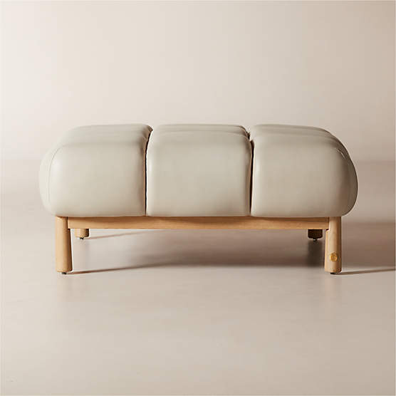 Sevigne Bone Leather Ottoman by goop