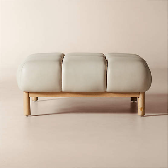 Sevigne Bone Leather Ottoman by goop