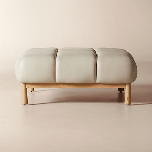 Sevigne Bone Leather Ottoman by goop