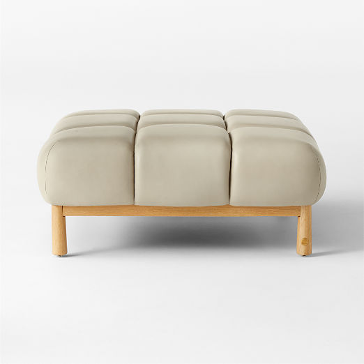 Sevigne Bone Leather Ottoman by goop